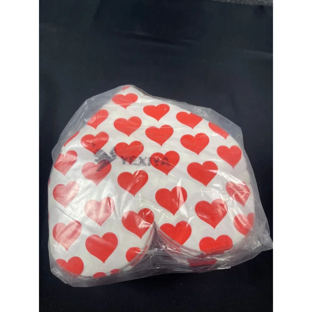 Valentine's Day Heart Shaped‎ Paper Napkins Red White Heart Print 200 Pcs
